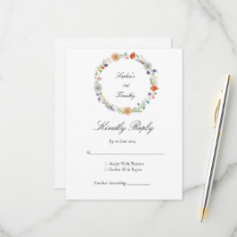 Wildblume Watercolor RSVP Karte