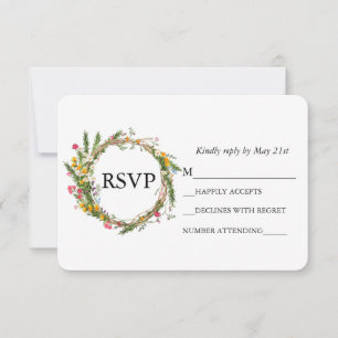 Wildblume Watercolor RSVP Karte