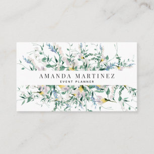Wildblume Watercolor Social Media Business Card Visitenkarte