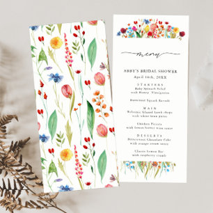 Wildblume "Watercolor" - Tal Menu Card teilen Werbekarte