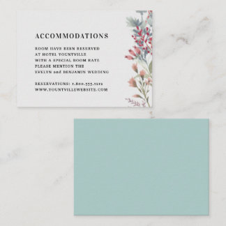 Wildblume Watercolor Wedding Hotel Unterkünfte Begleitkarte