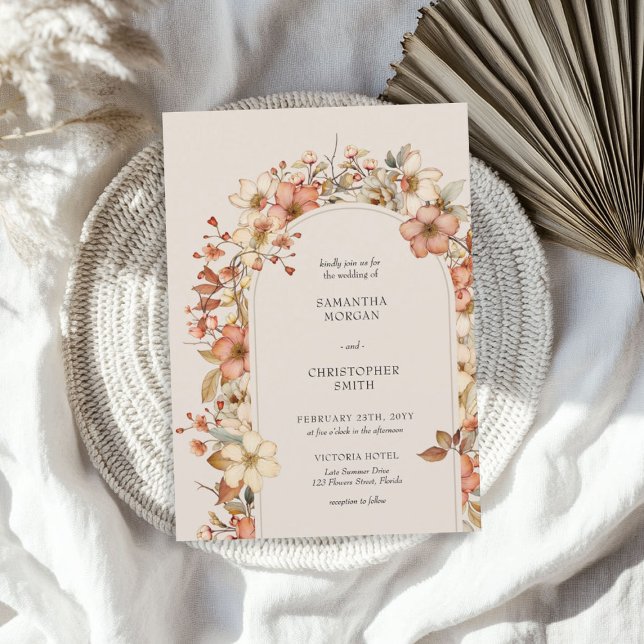 Wildblume Wedding Boho Country Einladung (Wildflower Wedding Boho Country Floral Invitation)