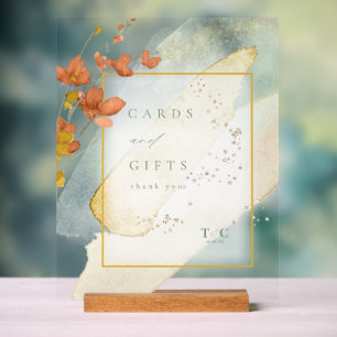 Wildblume Wedding Cards & Gifts Gold ID954 Acrylschild