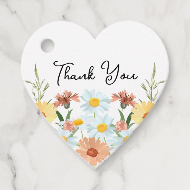 Wildblume Wedding DANKE Geschenkanhänger (Vorderseite)