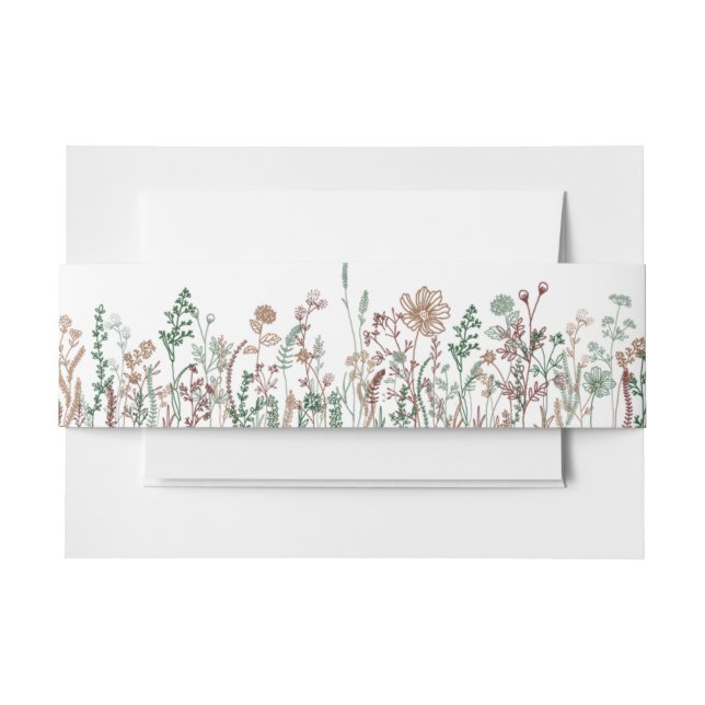 Wildblume Wedding Einladung Bauchband Einladungsbanderole (Vorderseite Beispiel)