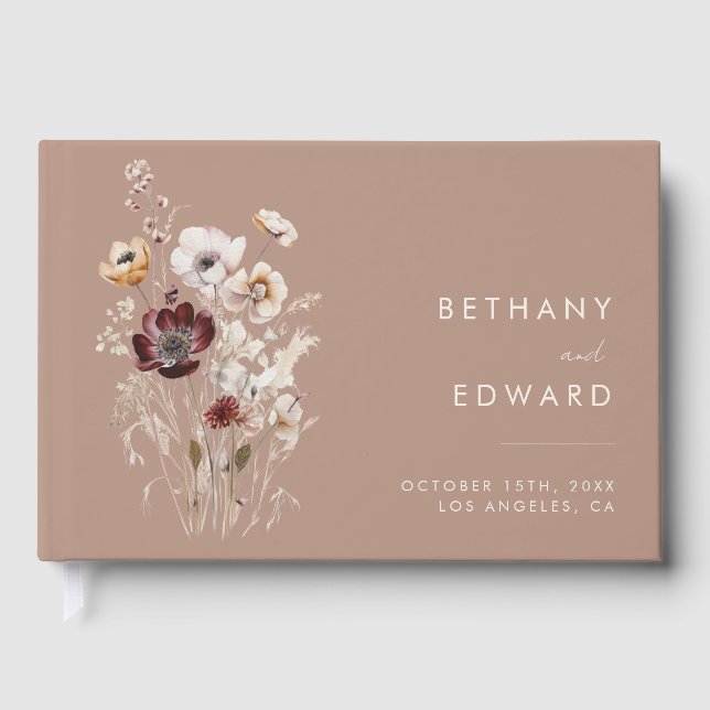 Wildblume Wedding Gästebuch (Vorderseite)