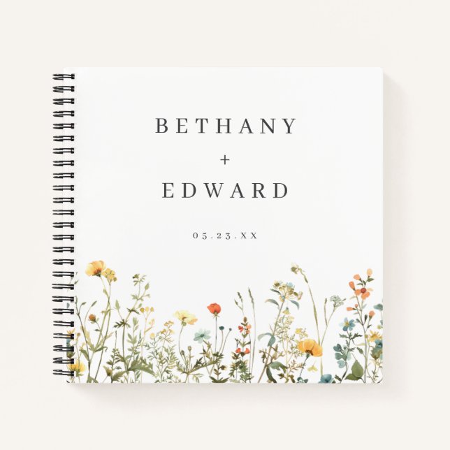 Wildblume Wedding Guest Book Notizbuch (Vorderseite)