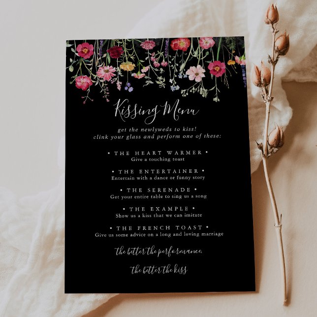 Wildblume Wedding Kissing Menu Game Card (Von Creator hochgeladen)