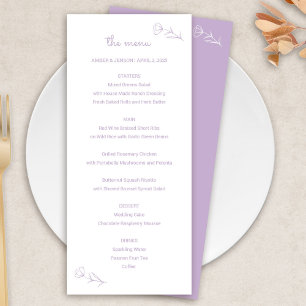 Wildblume Wedding Menu in Lilac Programm