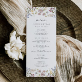 Wildblume Wedding Menu Whimsical Boho Floral Menükarte