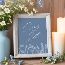 Wildblume Wedding Periwinkle Blue Card Geschenkzei Poster