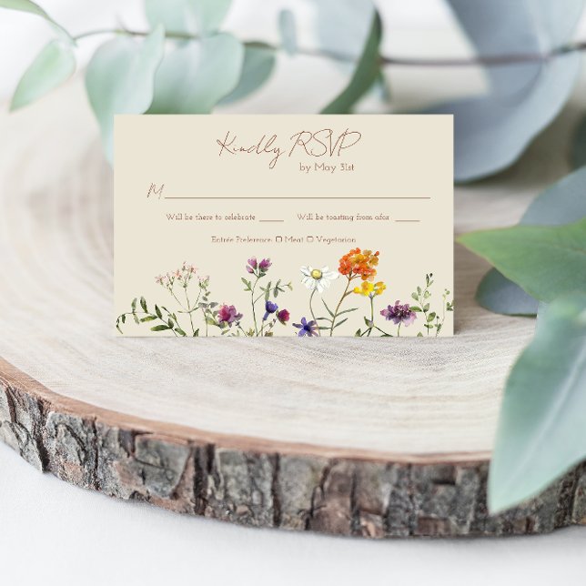 Wildblume Wedding RSVP Card - Aquarellblume Karte (Von Creator hochgeladen)