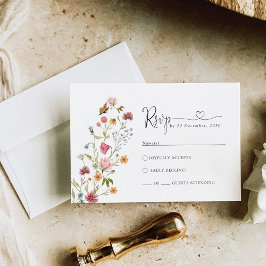 Wildblume Wedding RSVP Card Karte