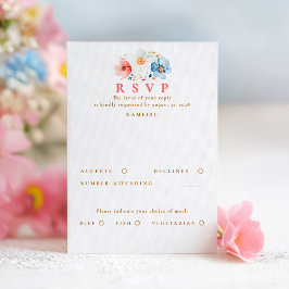 Wildblume Wedding RSVP Card Karte