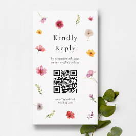 Wildblume Wedding RSVP QR Code Begleitkarte