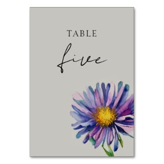 Wildblume Wedding Tischnummer Card