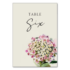 Wildblume Wedding Tischnummer Card