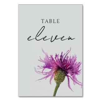 Wildblume Wedding Tischnummer Card