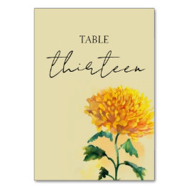 Wildblume Wedding Tischnummer Card