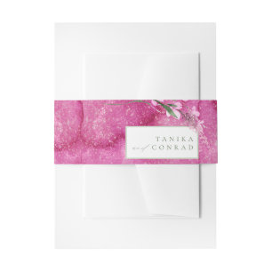 Wildblume Wedding Watercolor Fuchsia ID954 Einladungsbanderole