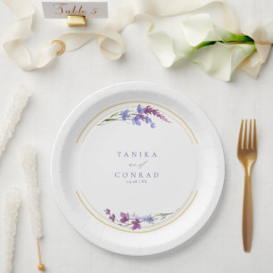 Wildblume Wedding Watercolor Initials Peri ID954 Pappteller