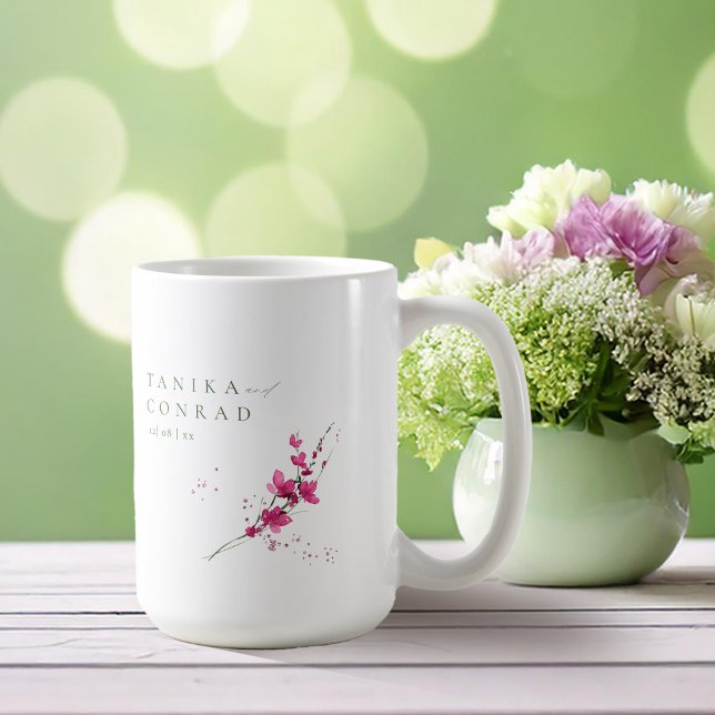 Wildblume Wedding Watercolor Names Fuchsia ID954 Kaffeetasse (Von Creator hochgeladen)
