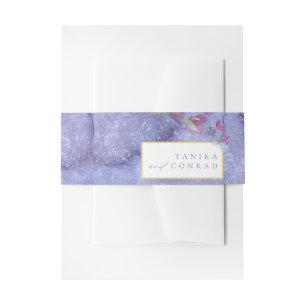 Wildblume Wedding Watercolor Texture Peri ID954 Einladungsbanderole