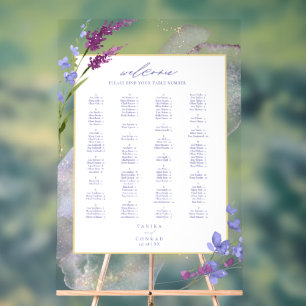 Wildblume Wedding Watercolor Welcome Peri ID954 Acrylschild