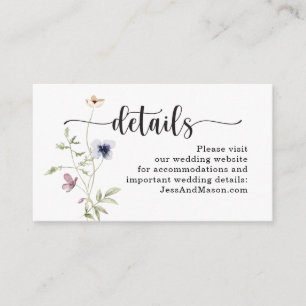 Wildblume Wedding Website Insert Card