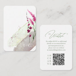 Wildblume Wedding Website QR Code Fuchsia ID954 Begleitkarte