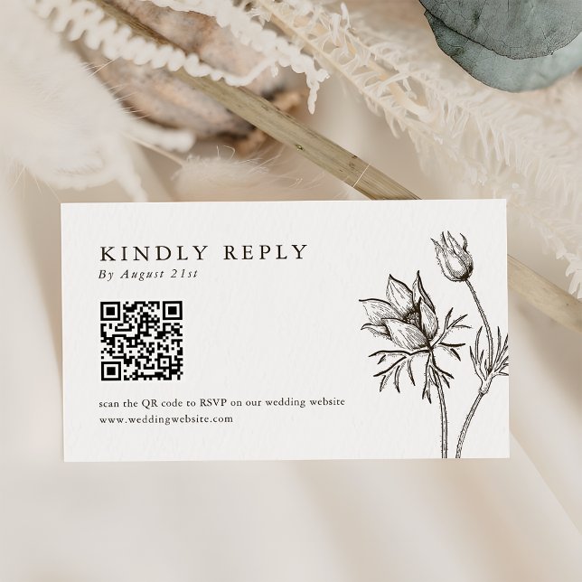 Wildblume Wedding Website QR Code RSVP Cards Mitteilungskarte (Von Creator hochgeladen)