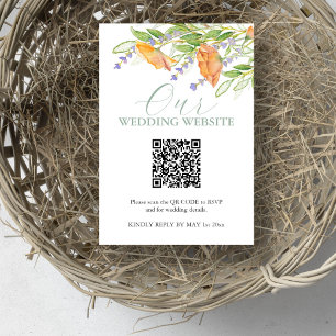 Wildblume Wedding Website RSVP Card mit QR Code Einladung