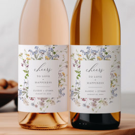 Wildblume Wedding Wein Flasche Etikett Floral Boho
