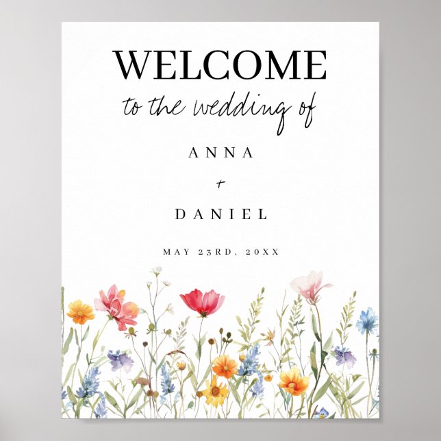Wildblume Wedding Welcome Poster (Vorne)