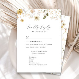 Wildblume Whimsical Boho Moderne Kranzhochzeit RSVP Karte