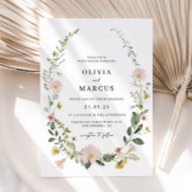 Wildblume Whimsical Elegante Hochzeit Einladung