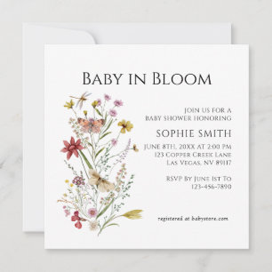 Wildblume Whimsical Garden Baby in Bloom Einladung
