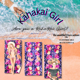 Wildblume Whimsical Glitzer Stone "Kahakai Girl" Strandtuch