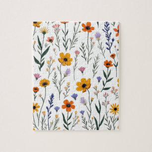 Wildblume Whimsy - Weiches Wiesenmuster Puzzle