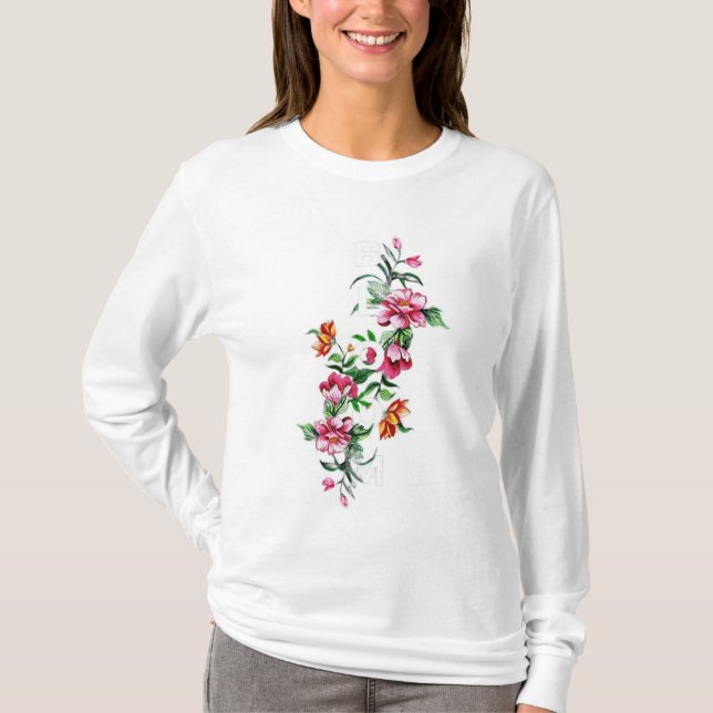 Wildblume Whisper Design für T - Shirt (Vorderseite)