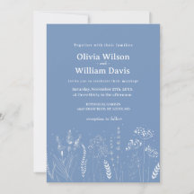 Wildblume White Floral Wedding Einladung