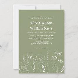 Wildblume White Floral Wedding Einladung