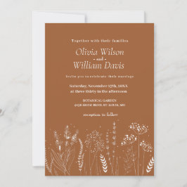 Wildblume White Floral Wedding Einladung