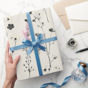 Wildblume Wiese, Aquarellboho Wilde Blume, vorher Geschenkpapier