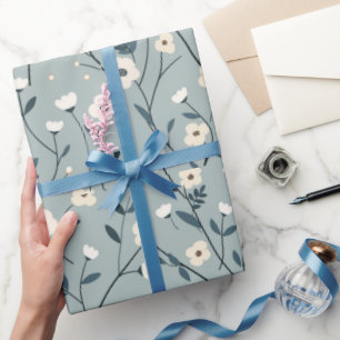 Wildblume Wiese, Aquarellboho Wilde Blume, vorher Geschenkpapier