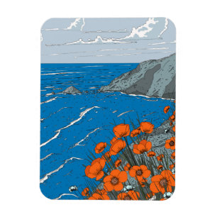 Wildblume Wiese Landschaft Magnet