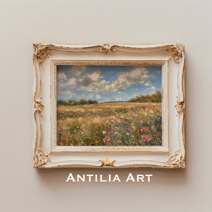 Wildblume Wiese Landschaft Malerei Impressionismus Poster