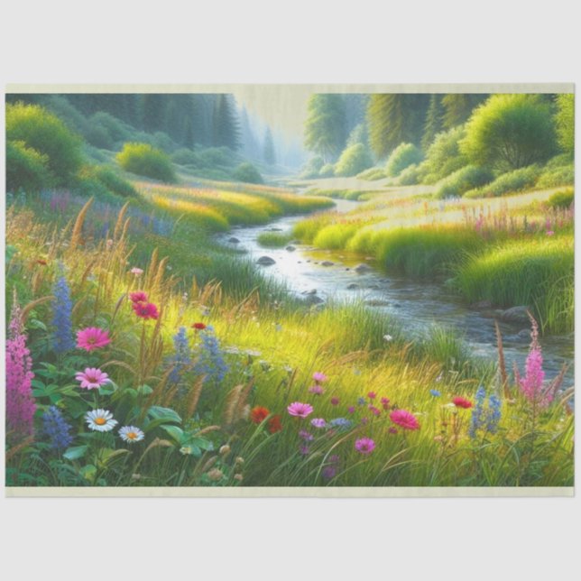 Wildblume Wiese Landschaft Seidenpapier (Vorderseite)