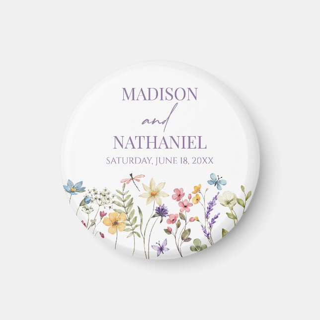 Wildblume Wild Blume Blumengarten Hochzeit Magnet (Vorne)