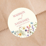 Wildblume Wild Blume Blumengarten Hochzeit Runder Aufkleber<br><div class="desc">Das sind Wildblume Wild Blume Blumengarten Hochzeitsticker für Gastgeschenk!</div>